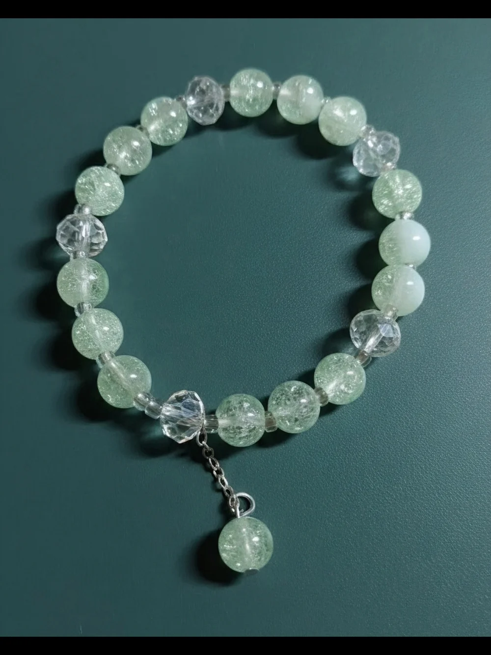 Whispers of Green Beaded Stretch Bracelet